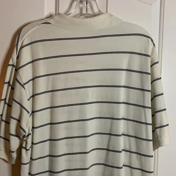 Perfect condition mens Polo Golf Ralph Lauren white with navy blue striped sz L - Picture 6 of 6